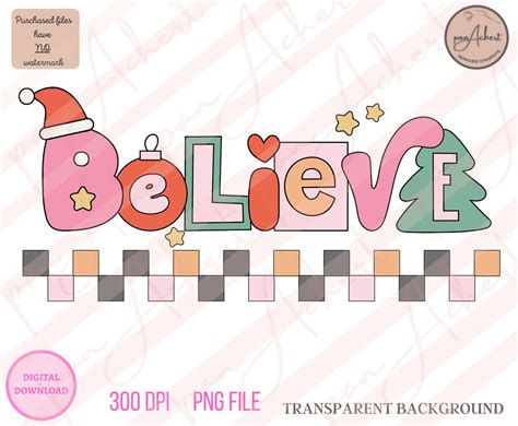 Believe PNG, Believe, Believe Christmas, Retro Christmas, Retro ...