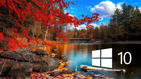 Windows 10 over the lake simple logo wallpaper - Computer wallpapers - #47290