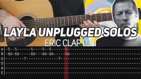 Eric Clapton - Layla Unplugged solos (Guitar lesson with TAB) - YouTube