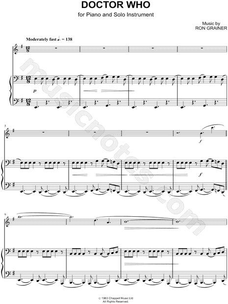 Doctor Who Theme Song Piano Sheet - Theme Image