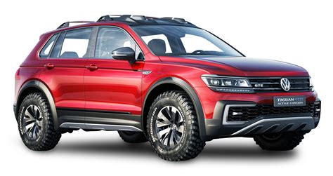 Download Red Volkswagen Tiguan GTE Active Car PNG Image for Free