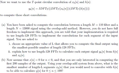 (Overlap-Add Method) The overlap-add method is one | Chegg.com