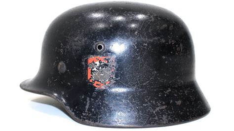 Original WW2 German SS Double Decal Bring Back Helmet. - MJL Militaria