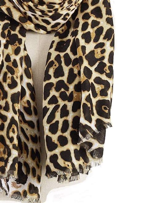 Leopard Print Scarf for Women Oversized Fashion Animal Print Wrap Shawl Cotton Scarves 75 by 40 ...