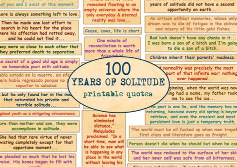 One Hundred Years of Solitude Quotes and Phrases / - Etsy UK