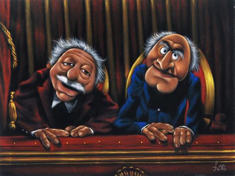 Statler and Waldorf Muppet show heckling Critics Theater F240 Painting by E Felix