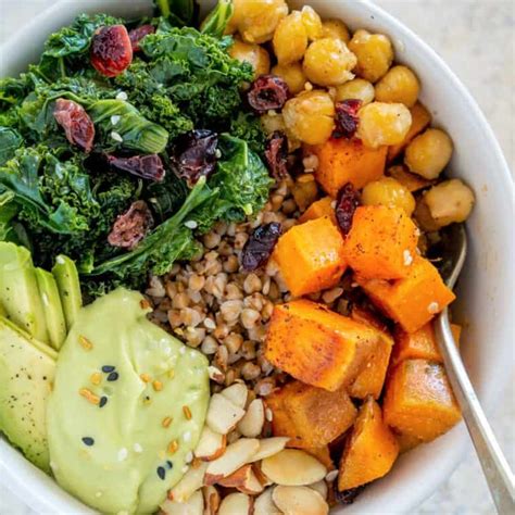 Vegan Buckwheat Bowls with Kale and Chickpeas | Babaganosh