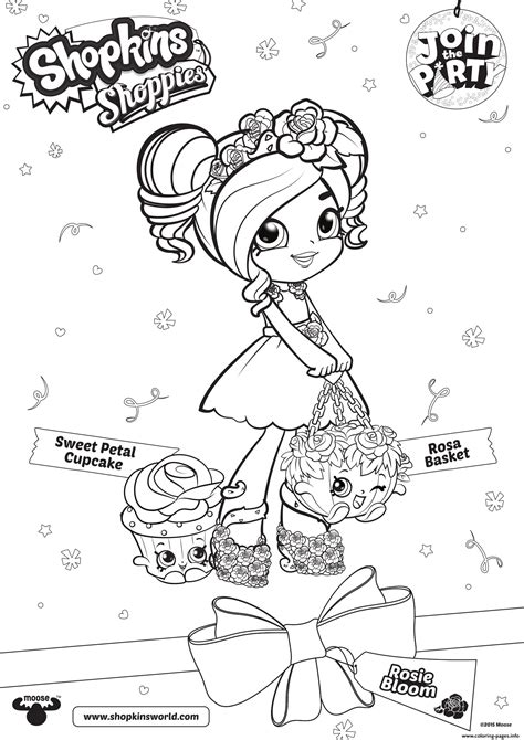 Shopkins Shoppies Sweet Petal Cupcake Rosie Bloom 1 Coloring page Printable