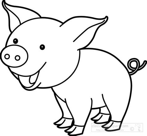 Animals Black And White, Clipart Black And White, Clip Art Pictures, Coloring Pictures, Pig ...