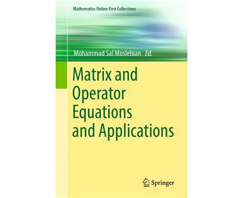 Matrix and Operator Equations and Applications | Catch.com.au