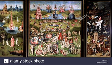 'The Garden of Earthly Delights', complete triptych by Hieronymus Bosch Stock Photo - Alamy