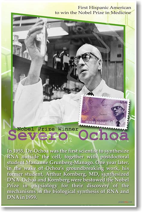 Dr. Severo Ochoa - First Latino American to Win Nobel Prize in Medicine - Classroom Poster ...