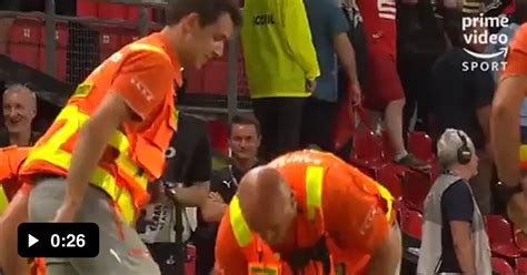 FC Nantes' mascot had to be stretchered off after being rugby tackled ...