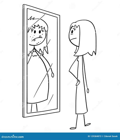 [10000印刷√] reflection girl in the mirror drawing 206011-Girl reflection ...