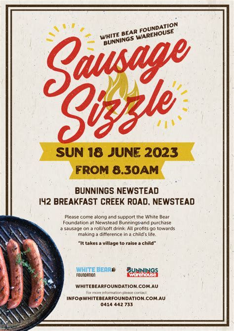 18 June, 2023: Bunnings Sausage Sizzle Awareness Fundraiser - White Bear Foundation