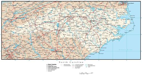 North Carolina map in Adobe Illustrator vector format