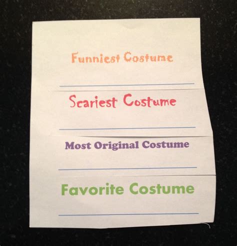 Halloween Costume Contest Ballot Printable - Printable Word Searches