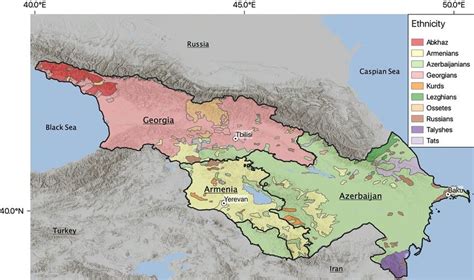 Major ethnic groups and associated territories in the south Caucasus ...