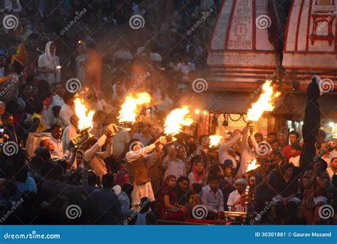 Ganga Aarti At Dashashwamedh Ghat Editorial Photo | CartoonDealer.com ...