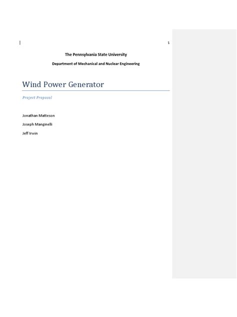 Wind Turbine Design Report | PDF | Wind Power | Gear