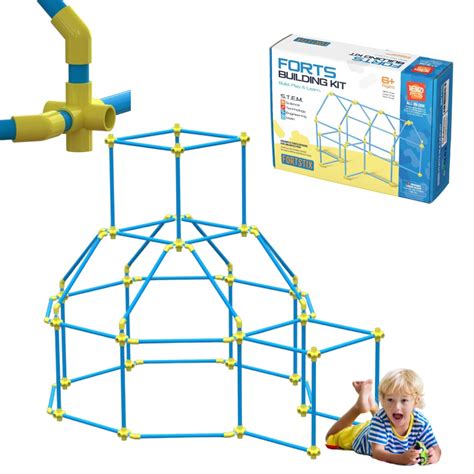 Buy Fort Building Kit for Kids 180pc Modular Fort Builder STEM Toy Set | DIY Make Your Own Fort ...