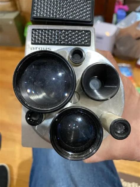 ARGUS M3 CINETRONIC Vintage Film Movie Camera TURRET Lens w/ Case USA ...