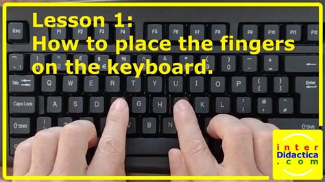 Lesson 1: How to place the fingers on the keyboard. Typing Course ...