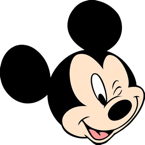 mickey mouse face with black and white background