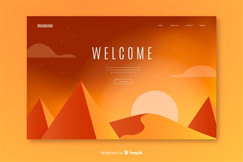 Welcome Landing Page Template with Landscape