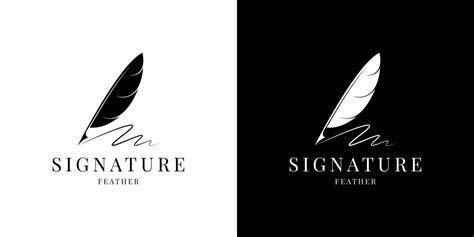 feather quill pen signature logo design vector 6917032 Vector Art at Vecteezy