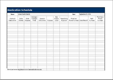 11+ Daily Medication Schedule Templates - Word Excel Formats