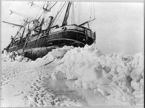 Fate of the Endurance the sailing ship for Shackleton's expedition to the Antarctic. Photo was ...