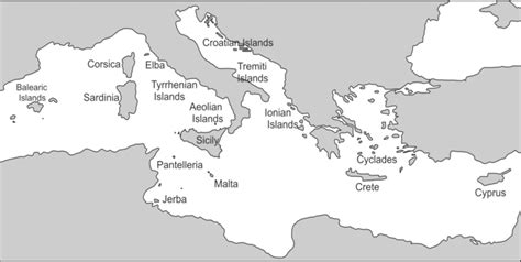 map of Mediterranean islands mentioned in the text | Download Scientific Diagram