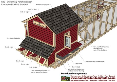 L102 Chicken Coop Plans Construction Chicken Coop Design How To Build A ...