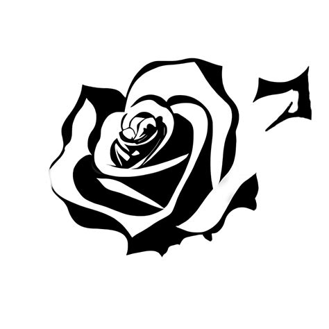 Rose Black and White Graphic · Creative Fabrica