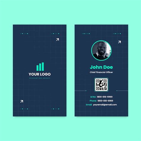 Free Vector | Financial accounting id card template