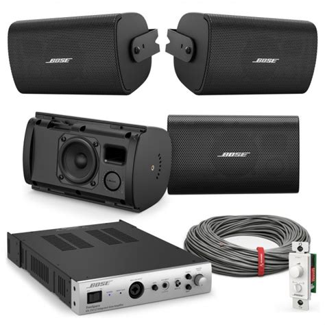 Office Sound System with 4 Bose FreeSpace FS2SE Wall Mount Speakers and ...