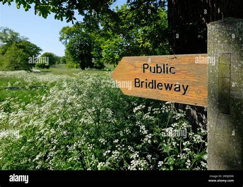 public bridleway sign, blickling park, norfolk, england Stock Photo - Alamy