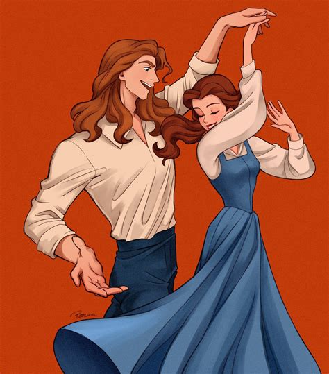 PONZUxPONZU - Disney Belle & Adam in 2020 | Disney princess drawings, Disney drawings, Disney art