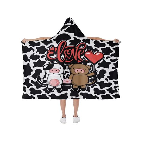 Cow Print Blanket - Cow Love Hooded blanket Official Merch CL1211 - Cow Print Shop
