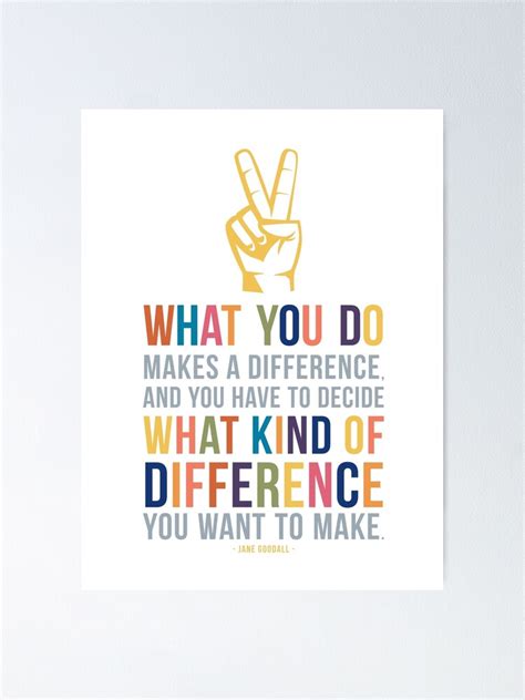 "What You Do Makes a Difference Jane Goodall Quote" Poster for Sale by mungavision | Redbubble