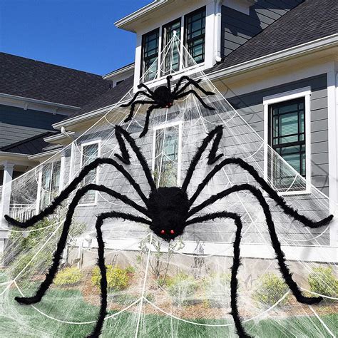 Amazon.com: Unomor Halloween Spider Web Decorations with 200’’ Spider Web, 78’’ Giant Spider, 24 ...