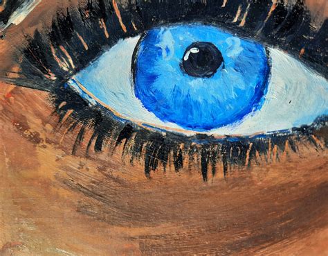 Eye Painting Portrait Original Art 6 by 6 Blue Eye Artwork | Etsy