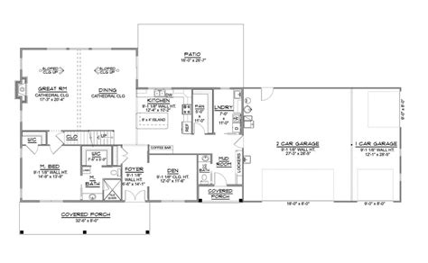 Barndominium Style House Plan - 3 Beds 2.5 Baths 2400 Sq/Ft Plan #1064 ...