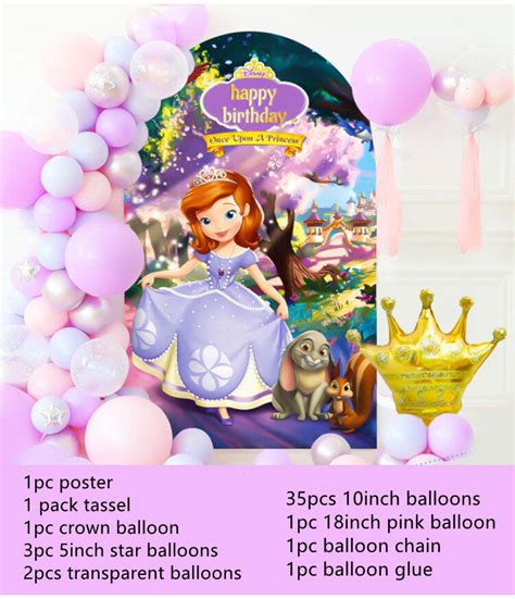 Sofia The First Princess Theme Balloon Set with Poster Backdrop Party Supply Home Decor Venue ...