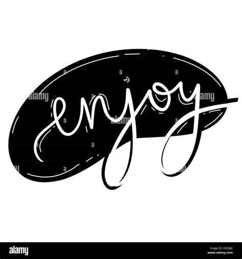 Lettering, word Enjoy on black and white background. Wallpaper print ...