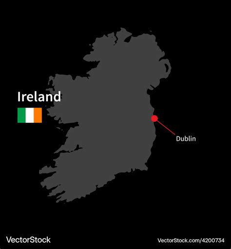 Detailed map of Ireland and capital city Dublin Vector Image