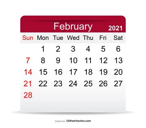 February 2021 Calendar Clipart - bmp-urban