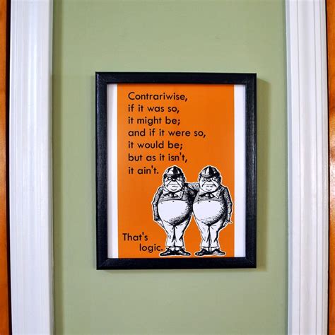 Tweedledum and Tweedledee 8x10 Quote - Alice in Wonderland Orange Graphic Art Print. $12.00, vi ...