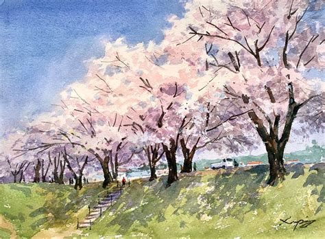 Watercolor Artists, Watercolor Landscape, Show Photos, More Photos, Sakura, Painting, Watercolor ...